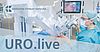 Das Bild zeigt das Coverfoto der Veranstaltung "URO.live". Zu sehen ist eine Szene aus dem OP, die einen Arzt und den DaVinci-Roboter zeigt.